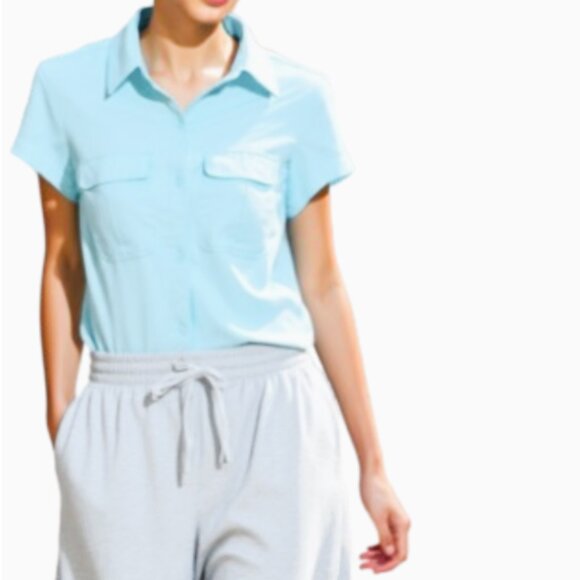 Columbia Breathable Pale Blue Bahama Blouse - Picture 1 of 6
